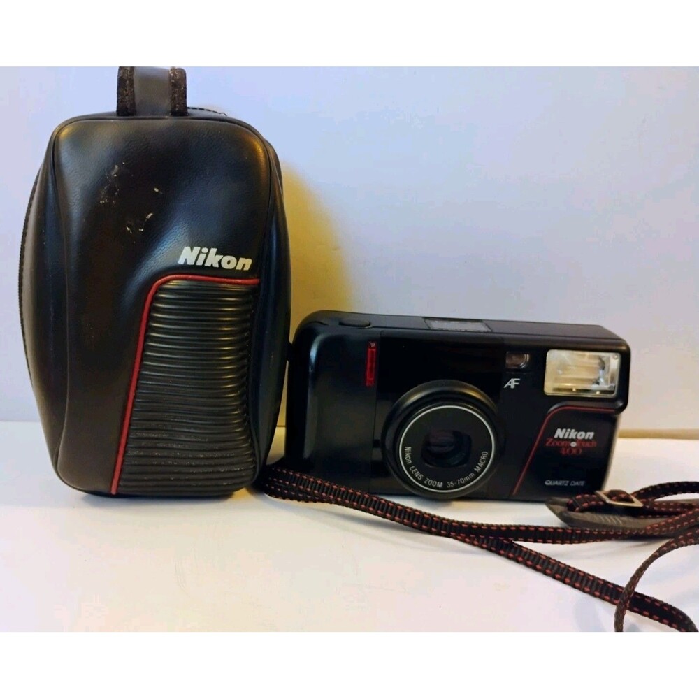 Vintage Nikon Zoom Touch 400 35mm Film Camera w/ Case Untested As-Is